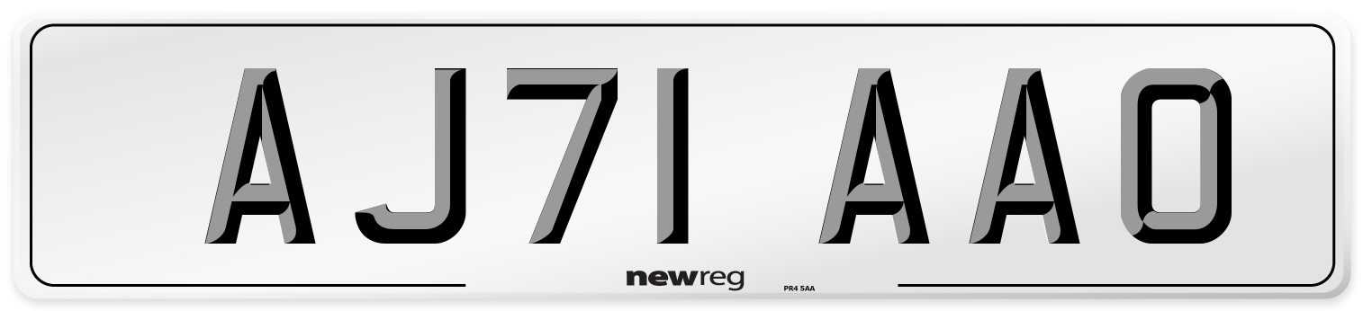 AJ71 AAO Number Plate from New Reg